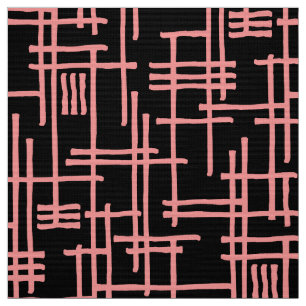 Tecido Linhas Abstratas 120923 - Rosa Suave no Preto