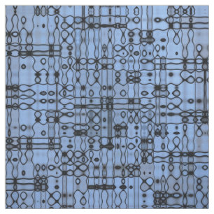 Tecido Linhas abstratas pretas e do azul