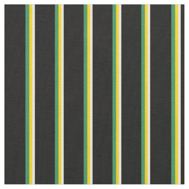 Tecido Linhas Amarelo-Claro, Amarelo, Verde-Mar e Preto (Detalhe)