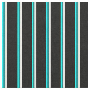 Tecido Linhas Aqua, Teal, Branco e Preto Colorido