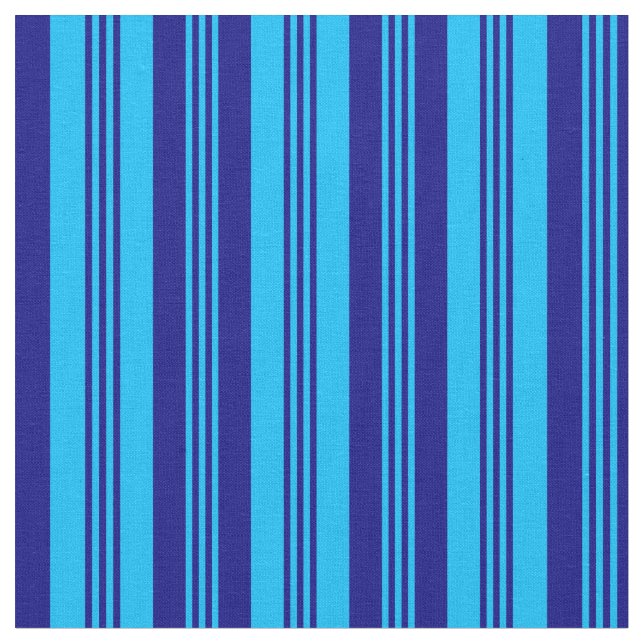 Tecido Linhas azuis e azuis do céu profundo (Detalhe)