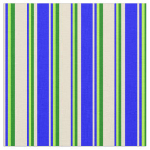 Tecido Linhas bege, Azul, Verde Claro e Verde