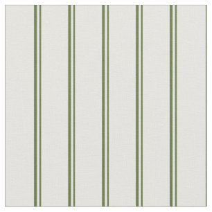 Tecido Linhas Coloridas Verde Azeitona Escuro e Creme de