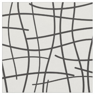 Tecido Linhas cruzadas preto e branco onduladas