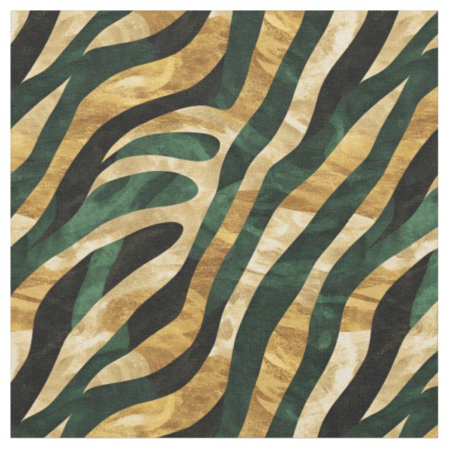 Tecido Linhas de Abstrato verdes e Douradas (Detalhe)