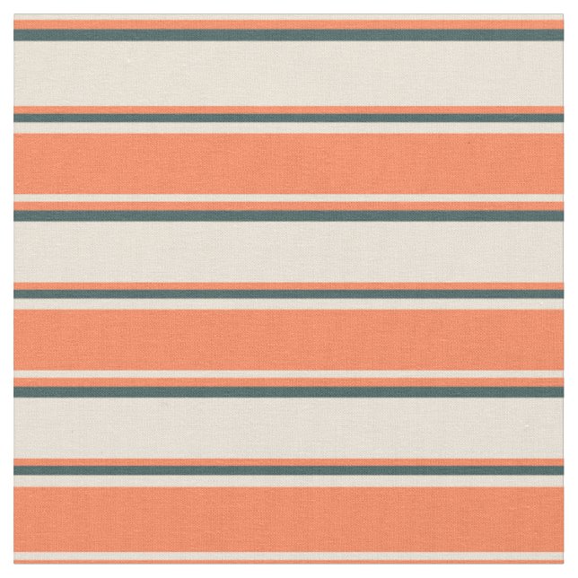 Tecido Linhas de Cinza Bisque, Coral e Escuro (Detalhe)
