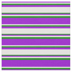 Tecido Linhas de cor branca e verde, violeta escuro