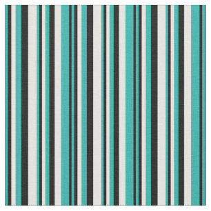 Tecido Linhas de Cores de Creme Verde, Preto e de Casa