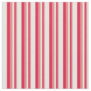 Tecido Linhas de Creme de Coral Claro, Crimson & Mint