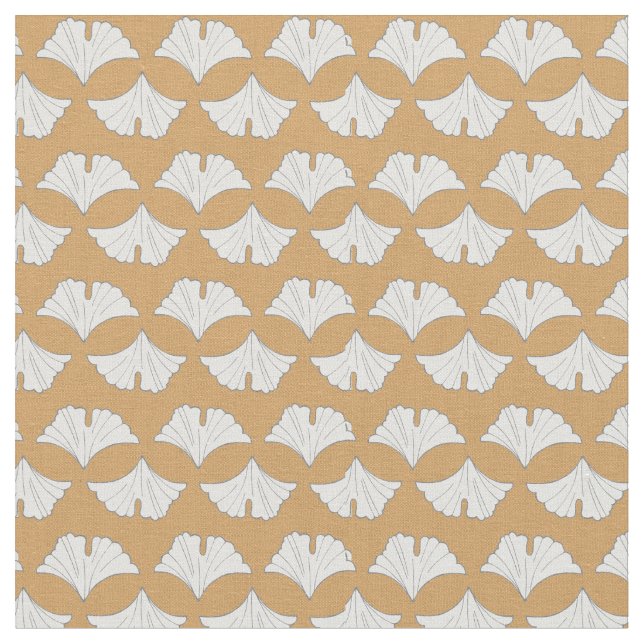 Tecido Linhas de folha Gingko legíveis com cor de fundo p (Detalhe)