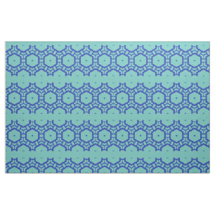 Tecido - Linhas de Hexágonos em Azul