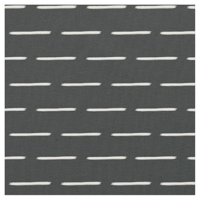 Tecido Linhas de Marfim Minimalistas em Preto (Detalhe)
