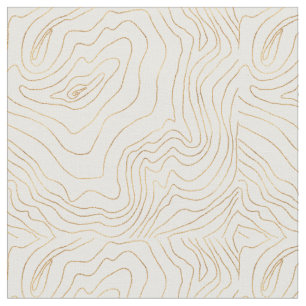 Tecido Linhas Douradas modernas - Design de Desenho Mão 