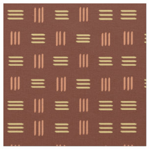 Tecido Linhas Padrão Modernas do meio século (Mahogany)