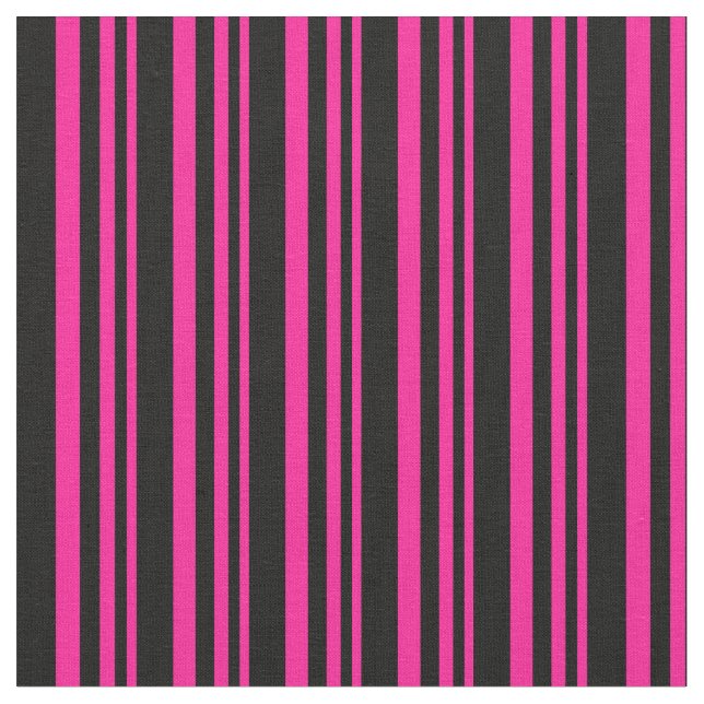 Tecido Linhas Rosa Profundo e Pretas (Detalhe)