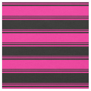 Tecido Linhas Rosa Profundo e Pretas