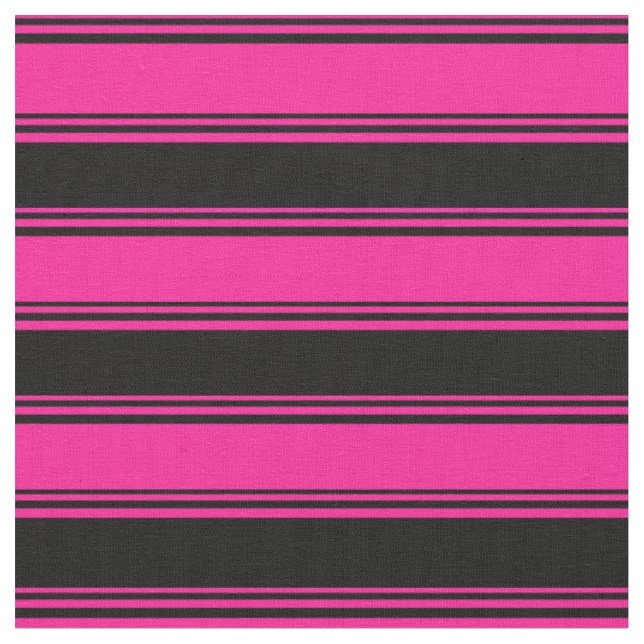 Tecido Linhas Rosa Profundo e Pretas (Detalhe)