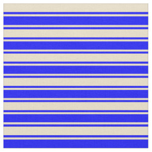 Tecido Linhas Tan e Azul