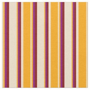 Tecido Linhas Tan, Laranja, Roxo e Maroon