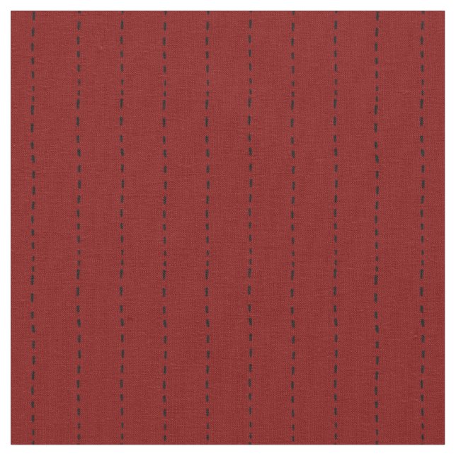 Tecido Linhas Tracejadas em Vermelho Escuro (Detalhe)
