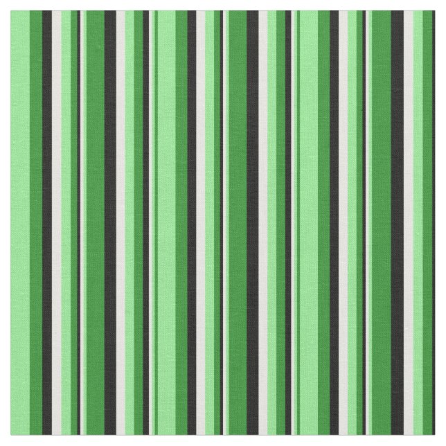 Tecido Linhas Verde, Verde Claro, Branco e Pretas (Detalhe)