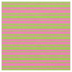 Tecido Linhas Verdes e Rosa Quente