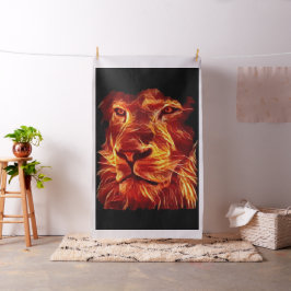 Tecido Lion Fire em preto