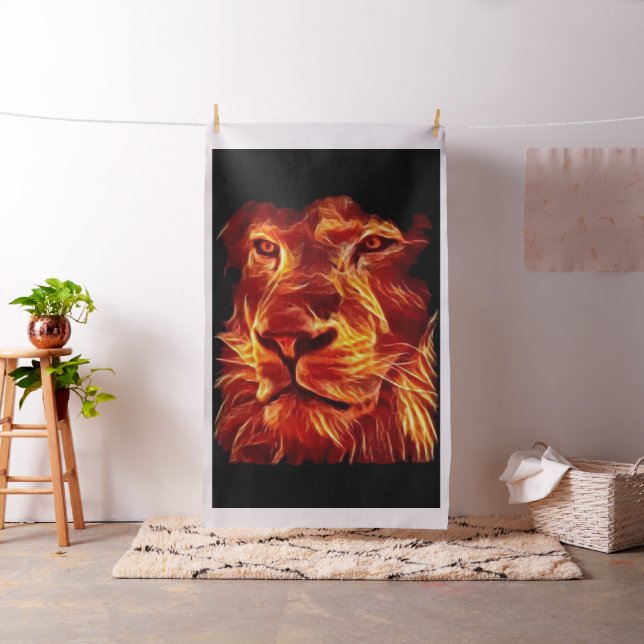 Tecido Lion Fire em preto (In Situ)
