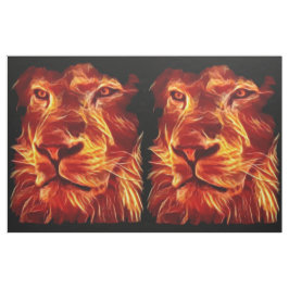 Tecido Lion Flame Fire em preto