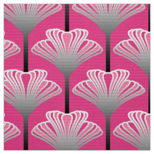 Tecido Lírio do art deco, cinzas cor-de-rosa e de prata