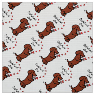 Tecido liso vermelho do amor do Dachshund
