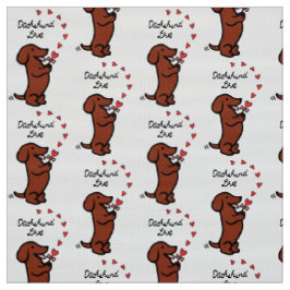 Tecido liso vermelho do amor do Dachshund