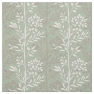 Tecido Listra Floral Jardim Verde Sálvia Refinado