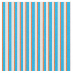 Tecido listrado dos azul-céu alaranjados brancos