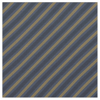 Tecido Listras Azul Escuro e Dourado