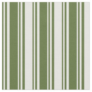 Tecido Listras de cor branca e verde-oliva escura