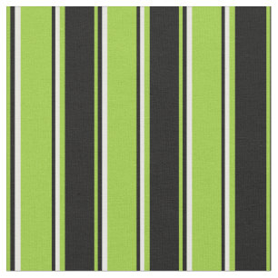 Tecido Listras de cor verde, preto e branco