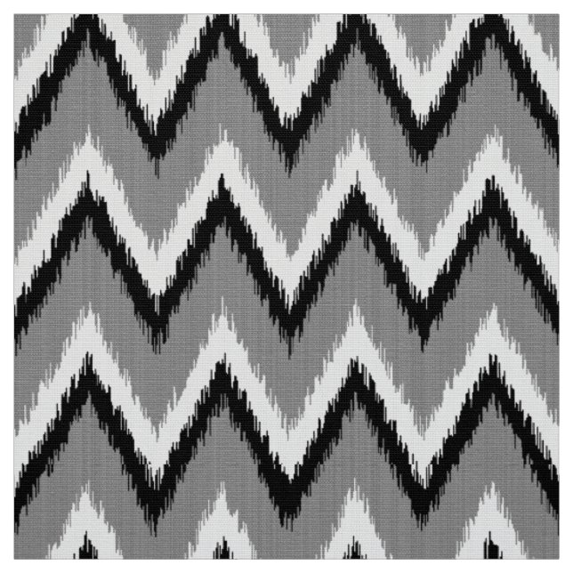 Tecido Listras de Ikat Chevron - cinzentas/cinzas, preto (Modelo)