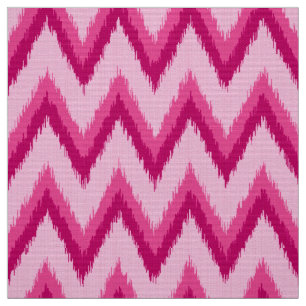 Tecido Listras de Ikat Chevron - fúcsia e rosas pálido