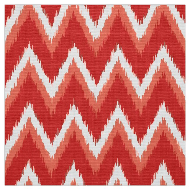 Tecido Listras de Ikat Chevron - laranja e branco da (Modelo)