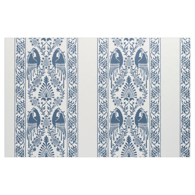 Tecido Listras de Pássaro Medievais Índigo (Fat Quarter)