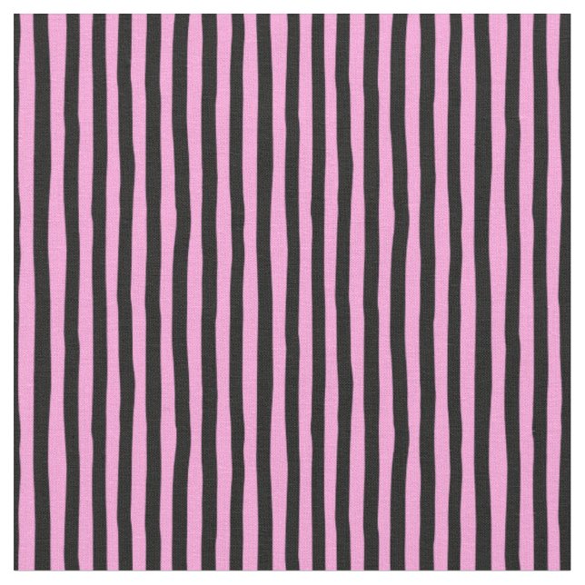 Tecido Listras Desalinhadas Rosa Claro e Preto (Detalhe)