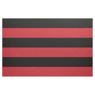 Tecido Listras largas a preto e vermelho de grande escala