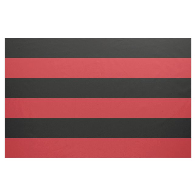 Tecido Listras largas a preto e vermelho de grande escala (Jarda)