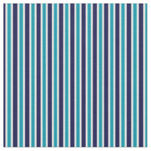 Tecido listras turquesa, azul-marinho e branco
