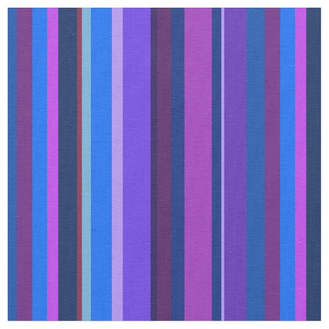 Tecido Listras verticais azuis e roxas (Detalhe)