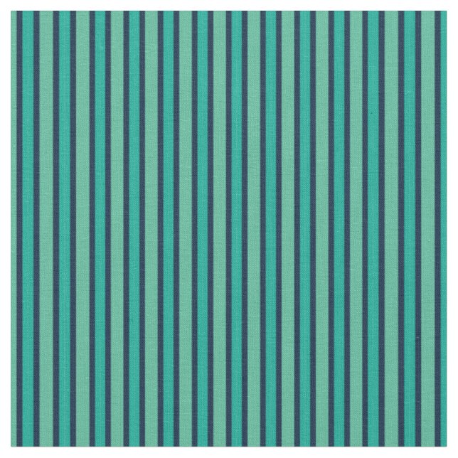 Tecido Listras Verticais Ousadas Turquesa e Azul-Marinho (Detalhe)