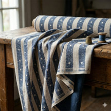 Listras Vintage & Minúsculas Estrelas Azul e Branc