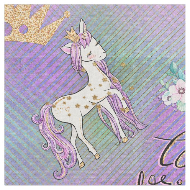 Tecido Little Unicorn Princess (Detalhe)