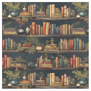 Tecido Livros E Plantas